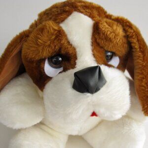 Vintage 90s Commonwealth St Bernard Plush Dog Brown White Floppy Puppy Sad Eyes